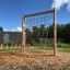V-shape Net Large climbing net outdoors in a playground.