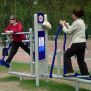 People practising at Double Cross Trainer with Pyl
