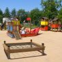 Wooden sandboxes for kids and Small Ship with the slide.