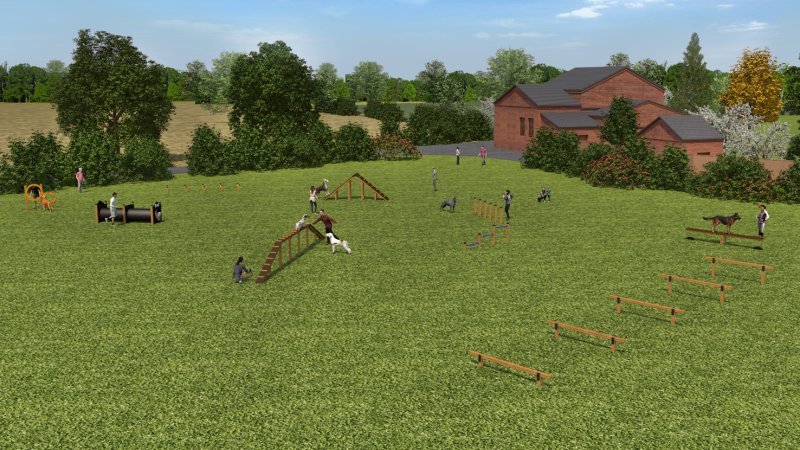 dog agility course by Lars Laj in Woof Woof Meadow, UK dog agility play area