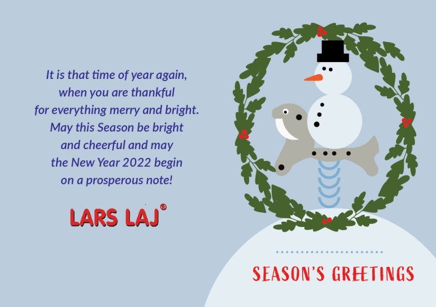 Season’s greeting and best wishes for a Merry Christmas from Lars Laj UK season's greetings 2021