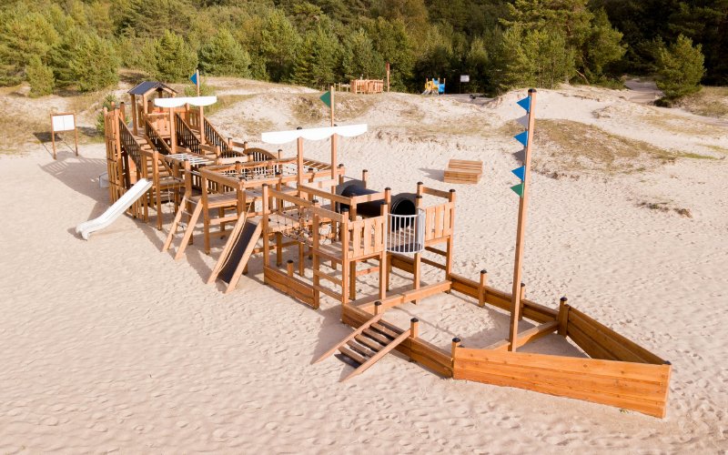 wooden playground ship