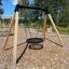 the bird nest swing with larch wood frame