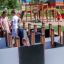 Children playing in the Ariadne labyrinth playground structure.