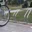 Bike Stand for secure bike parking installed on pavement.
