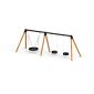 Double Bay Wooden Swing w/ 1 Bird Nest Seat (⌀ 90 cm) & 2 Tyre Seats