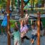 Outdoor wooden Pull up bars for children's playground activities