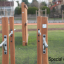 Outdoor fitness equipment Bars I on a green field.