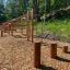 Wooden Stumps (3 pcs.) in outdoor playground.
