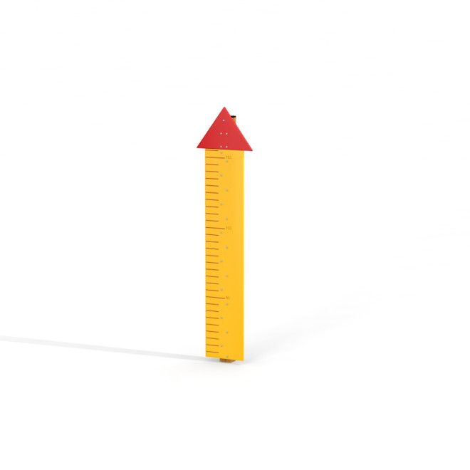 Height Chart playground measuring pole with red triangular top and yellow ruler markings