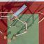 Etna playground structure with slide and climbing nets on colorful rubber surface