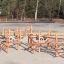 Sonora wooden climbing frame and balancing structure on playground.
