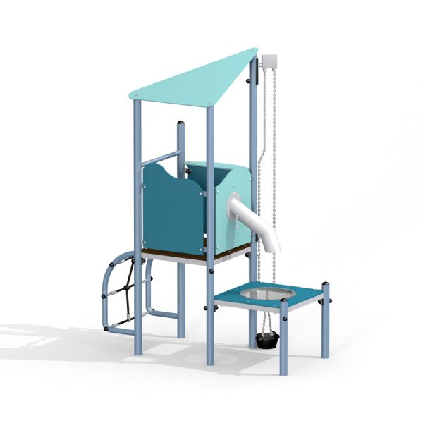Single playhouse Neptune with a blue roof and ladder.