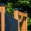 Playground equipment of Searober Castle Nature II castle with slide.