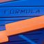 Close-up of the Race Track Board with Formula 1 text and orange elements.