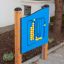 Bingo Board outdoor educational game with yellow and blue beads