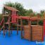 Wooden Sven's Boat single playhouse on blue safety flooring.