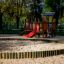 playground tower with a slide in the park