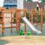 Green Grasshopper Spring Rider playground equipment on spring base, placed on rubber safety flooring