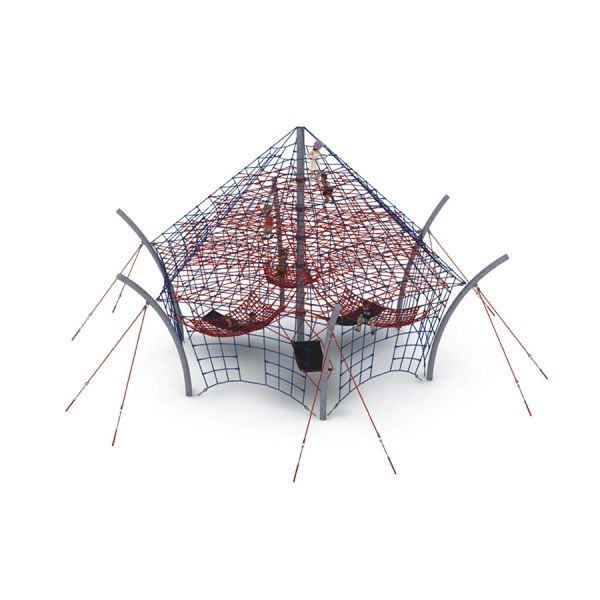 Climbing net Ora pyramid-shaped for playgrounds.