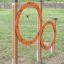 Agility Double Hoop Jump outdoor exercise equipment for dogs in a grassy area