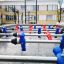 Outdoor Football Table Game with blue and red figures.