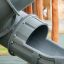 Khumbu grey spiral playground slide close-up on outdoor soft flooring