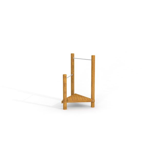 Gymnastic Bar w/ Wooden Deck for Kids' Playgrounds.