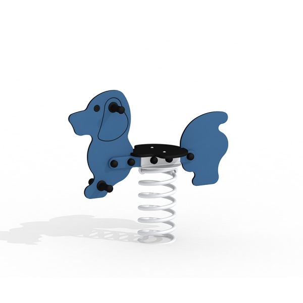 Blue Doggy rocking playground spring rider for children.