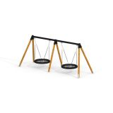 Double Bay Wooden Swing w/ Bird Nest Seats (⌀ 120 cm)