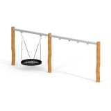 Double Bay Robinia Swing Frame for 2 Seats & 1 Bird Nest