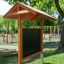 Outdoor Classroom wooden blackboard with protective roof in playground setting
