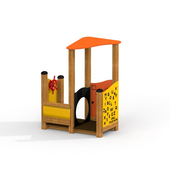 The Little Captain Playhouse with steering wheel and educational panels