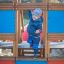 a boy playing on the playground