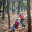 2 girls swinging on the robinia swing