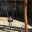 a boy swinging on the cradle seat swing