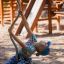 a child spinning on the rotating platform