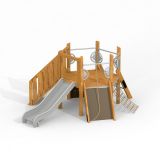 Six Angle w/ stairs & slide (H90) wooden playhouse True Nature