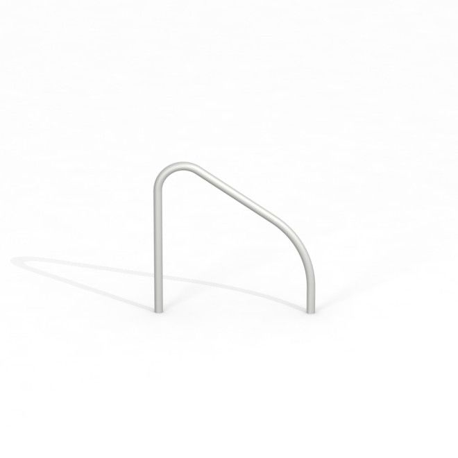 Slanted bicycle stand made of metal for outdoor playground equipment.