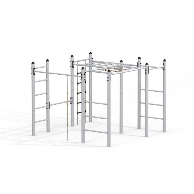 Chimpanzee metal playset climbing frame with ladders and rope for outdoor playground