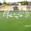 Cross Climber steel structure for playgrounds on green surface