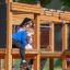 Children playing on the Romping Center Nature playground