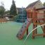 pyramid climbing frame on the natural playground