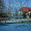 rope pyramid playground in the residential area