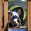 Child and woman playing on Square Play Nature playground equipment.