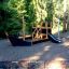 a black wooden playground ship