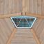 Wooden climbing structure ceiling detail with ventilation grid from Long Firehouse playground equipm