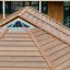 Wooden roof structure of Long Firehouse playground equipment outdoors