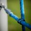 Close-up of Hidden corner steel structure with blue rope