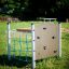 Playground Hidden corner steel structure with climbing net and wall